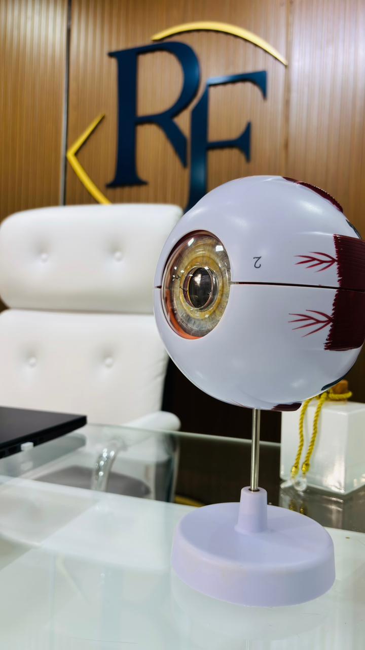Modelo anatômico de olho na clínica